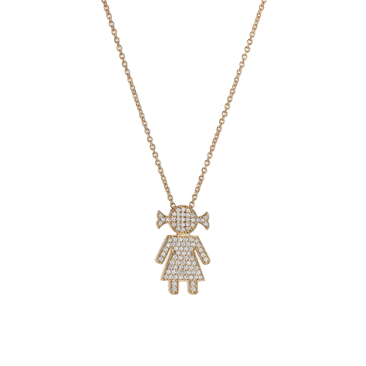 InSCINTILLE Collana Donna Acciaio Con Ciondolo Bebè E Cristalli – Oro Rosa – Regalo Nascita