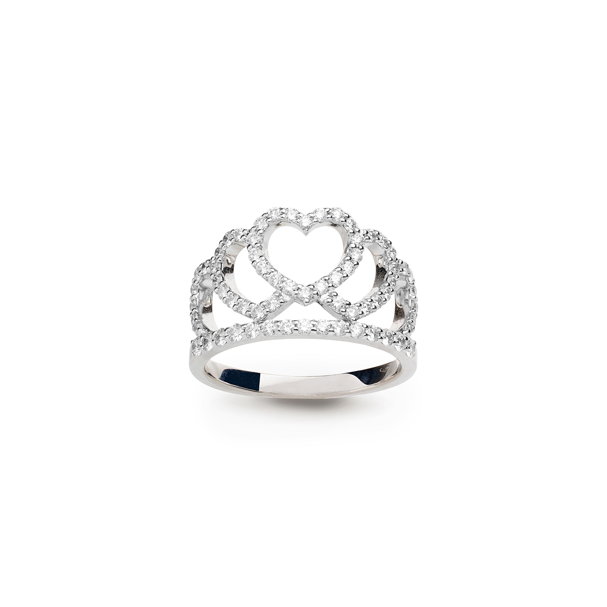 Anello Corona con Cuori