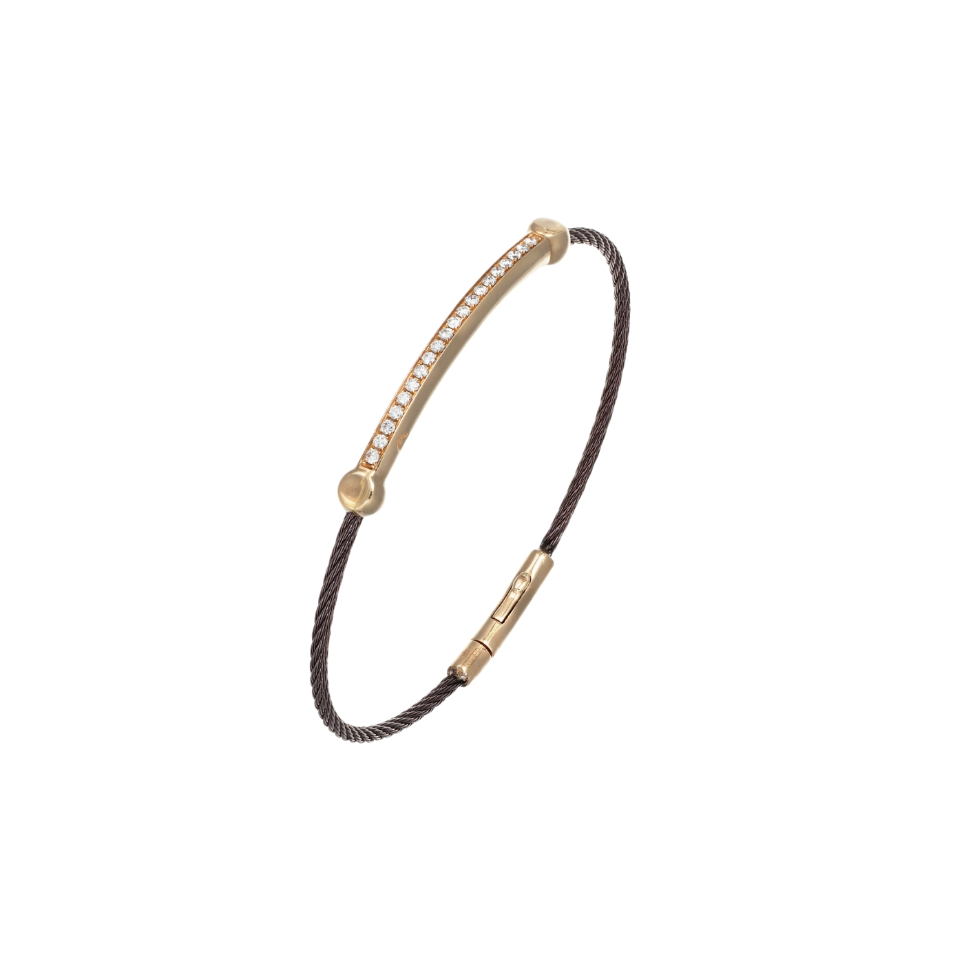 Bracciale Rigido Oro Rosa e Diamanti