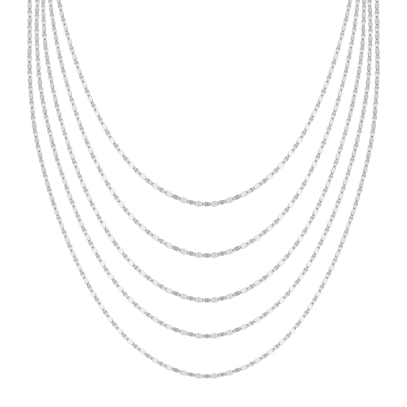 Collana Multifilo Piatta Rodio