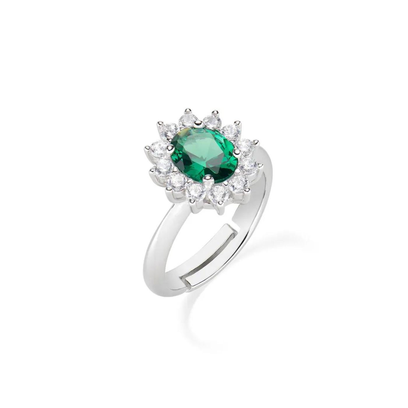 Anello Adattabile Royal Lady Zircone Verde