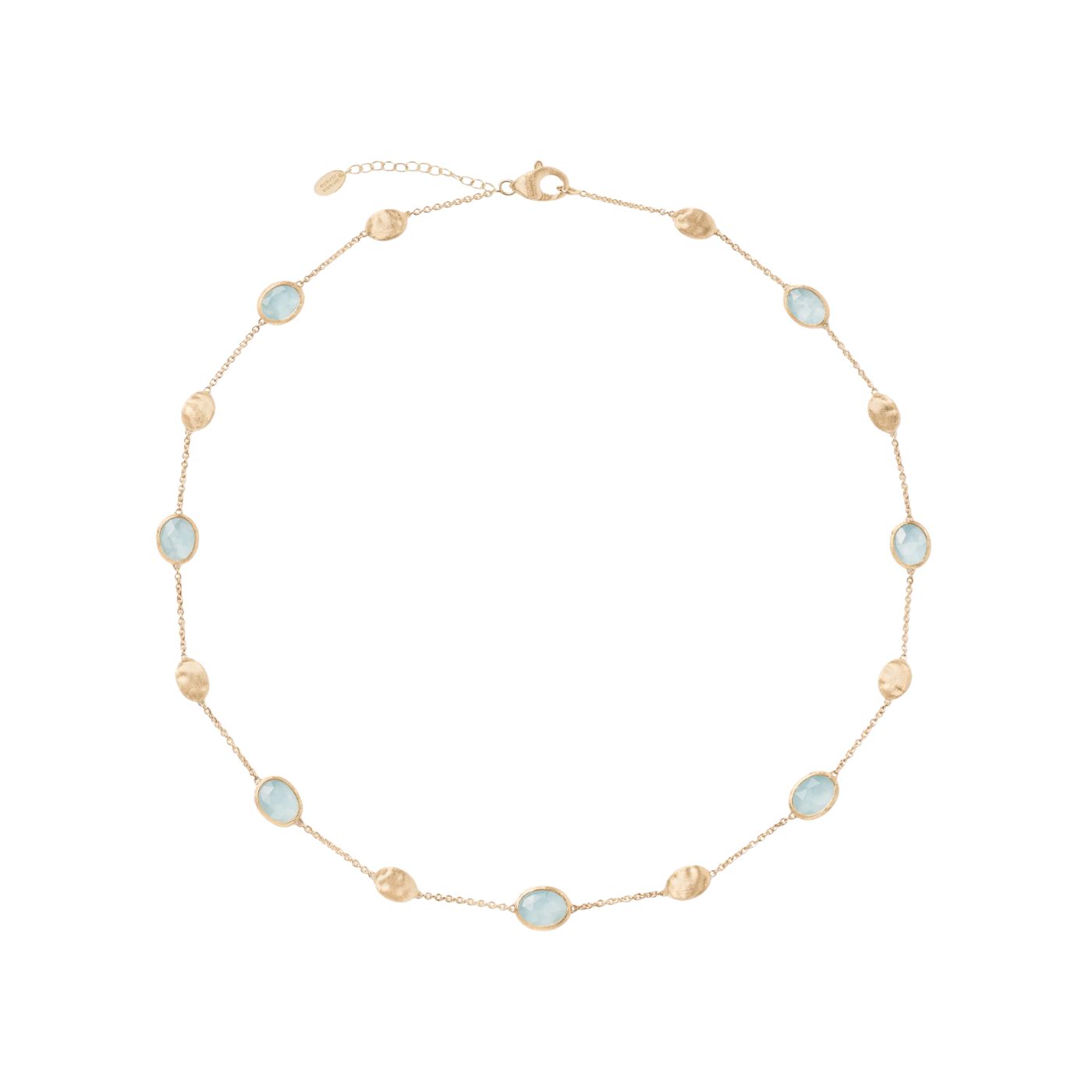 Collier con ovaline in oro e acquamarina