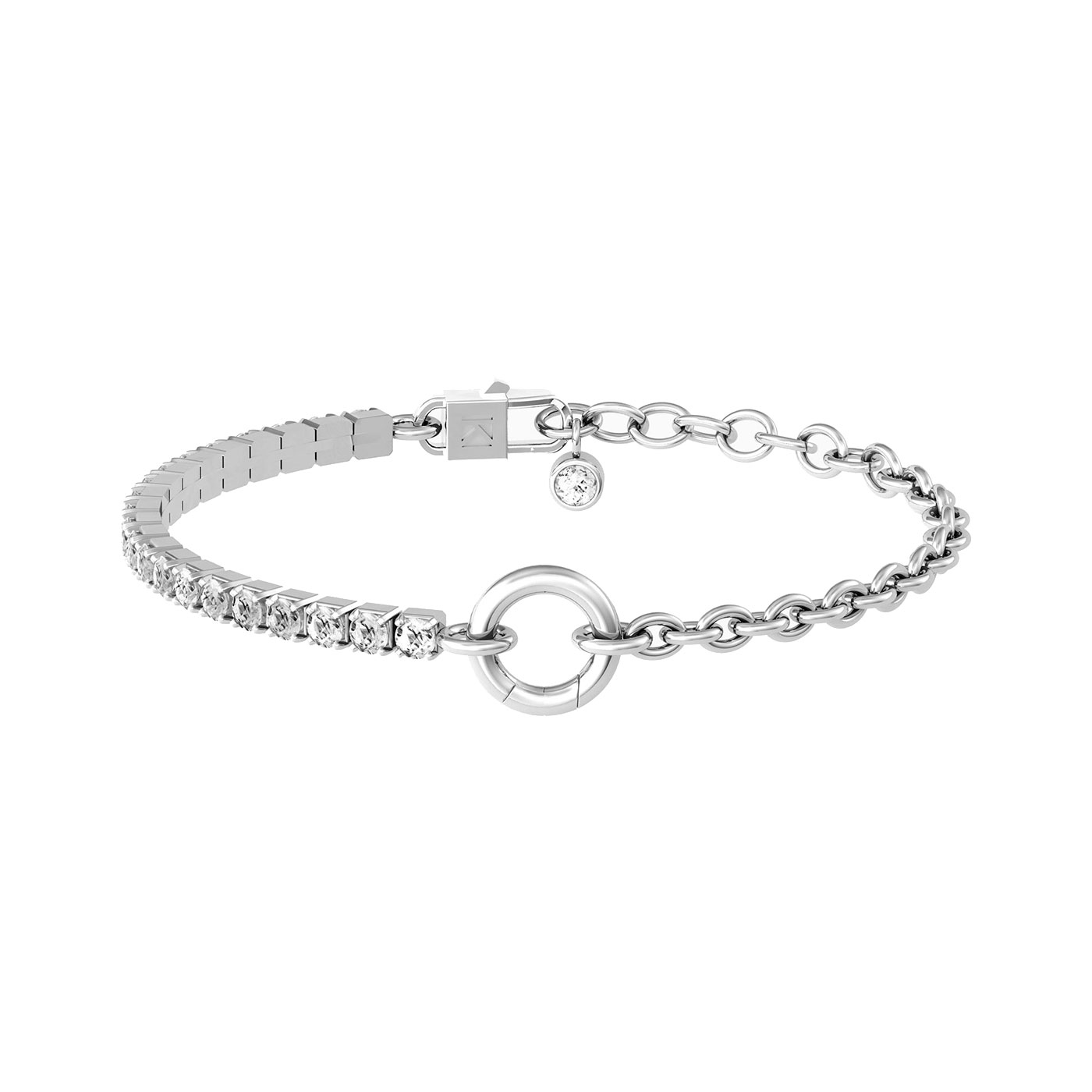  Bracciale in acciaio con zirconi Duetto 