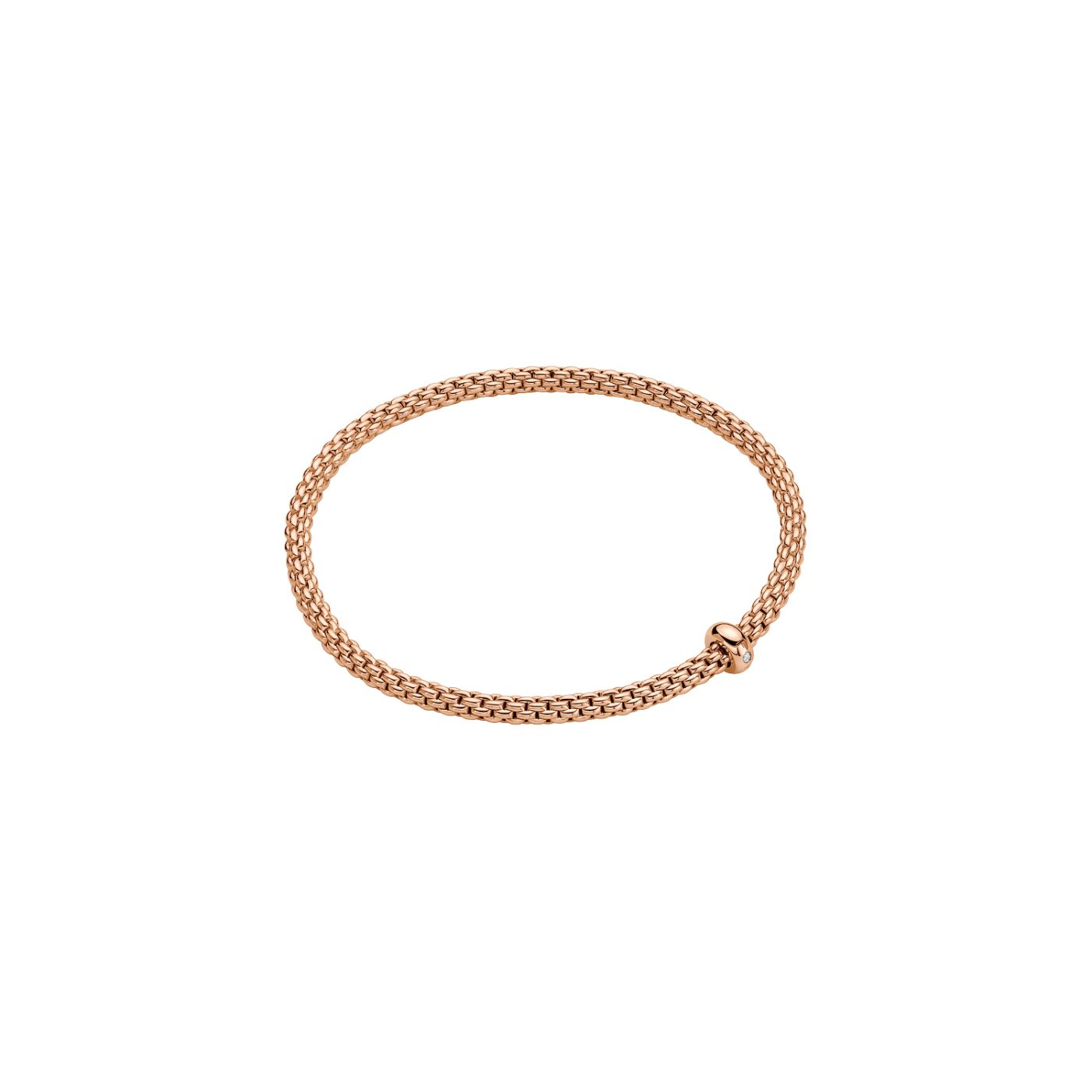Bracciale Morbido Oro Rosa e Diamanti 