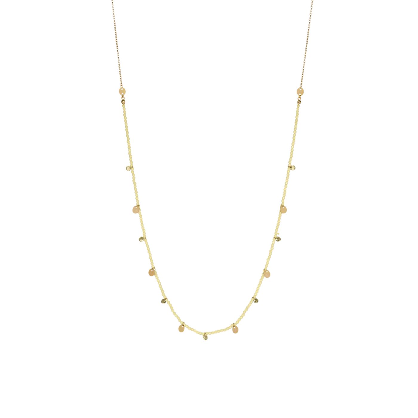 Collana con pepite di Zirconi Milky e medagliette