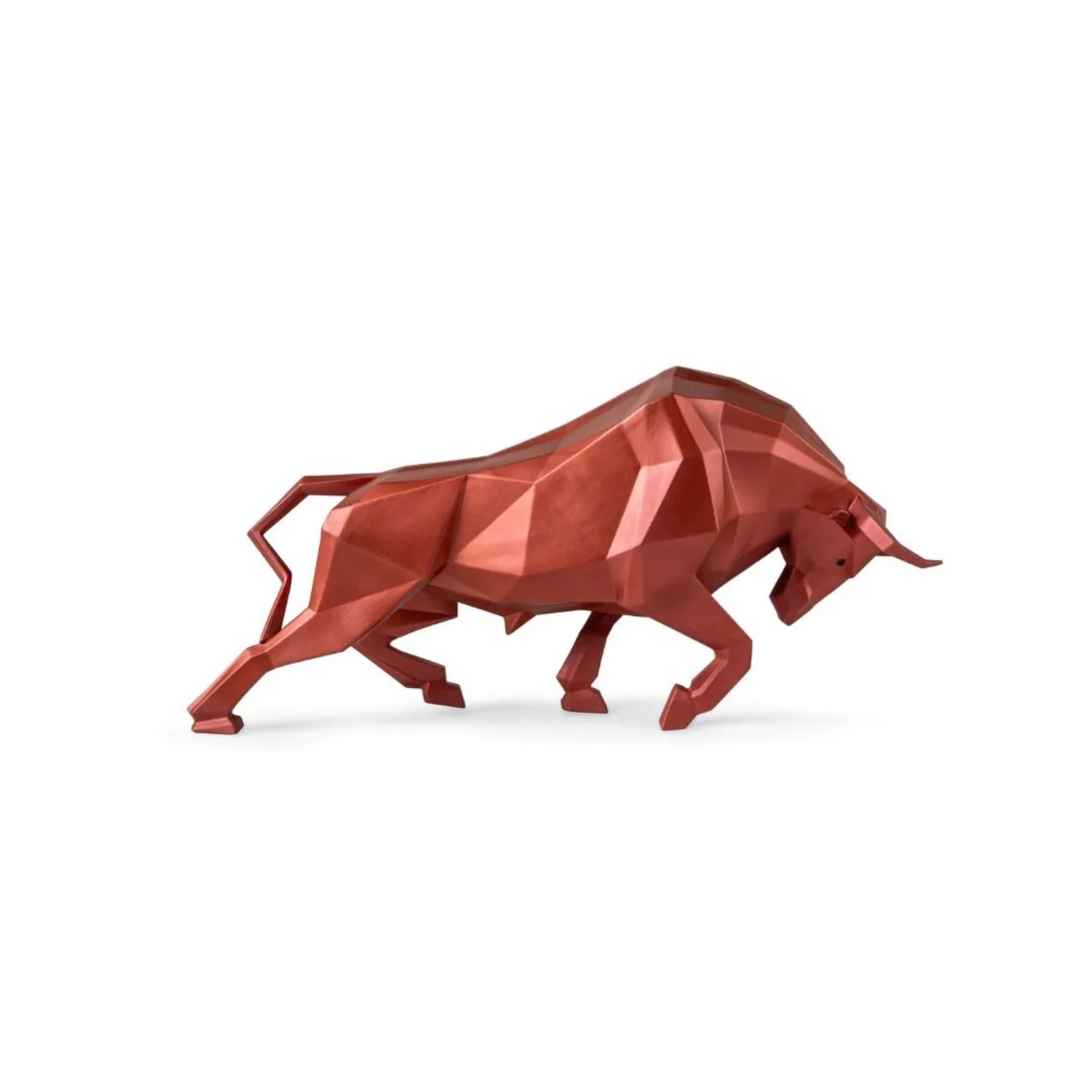 Scultura toro. Rosso metallizzato