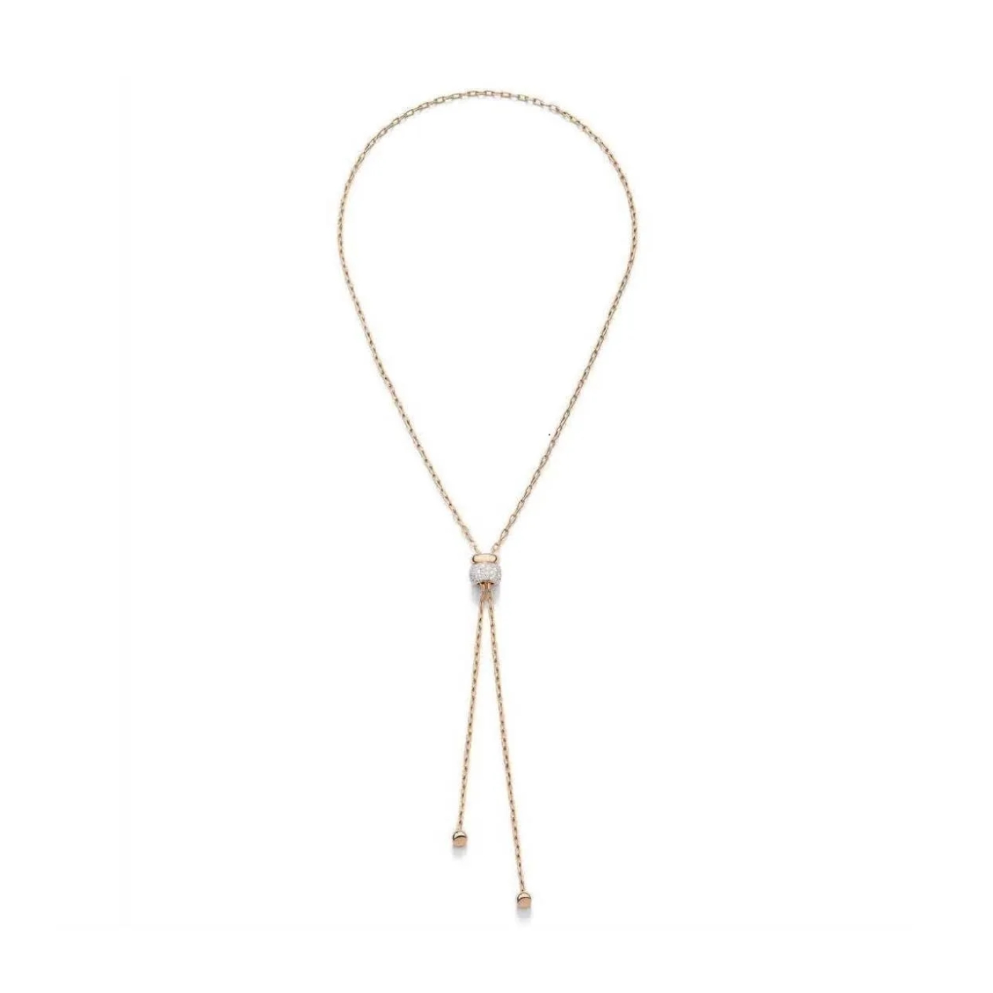 Collana Iconica Oro Rosa e Diamanti Bianchi