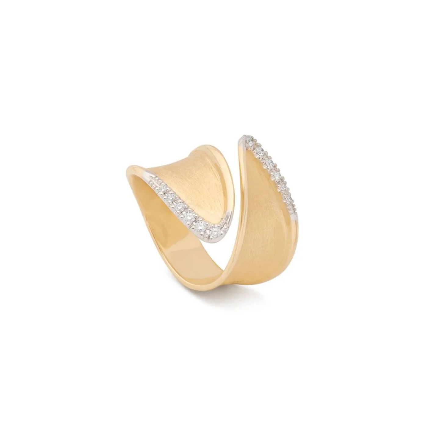 Anello a fascia in oro giallo 18 carati con diamanti
