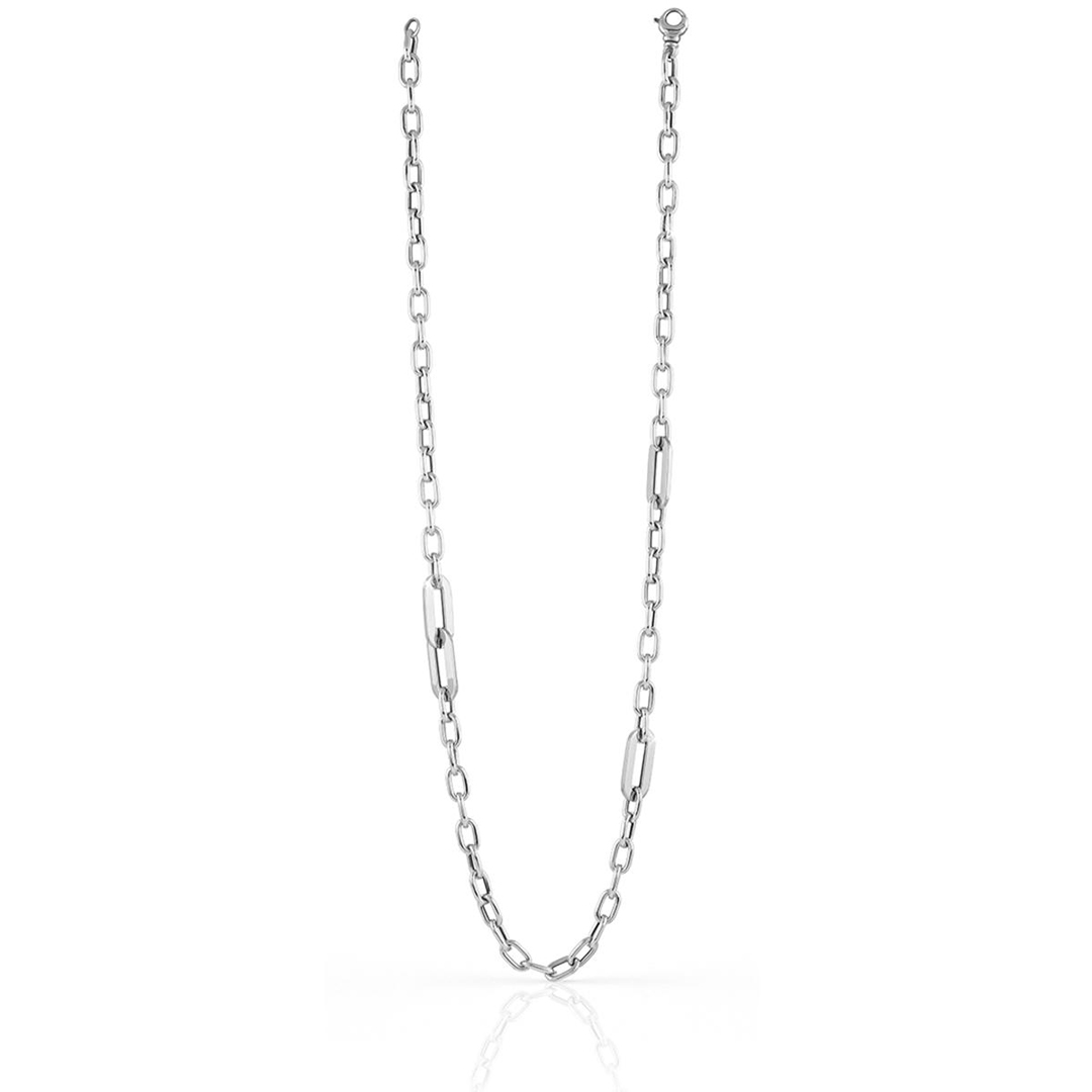 Collana Di Catena Forzatina E Maglie In Onice Nera Naturale 532010 2131