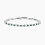 Bracciale tennis smeraldi sintetici e zirconi