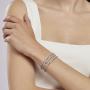 Bracciale tennis smeraldi sintetici e zirconi