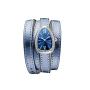 Orologio Serpenti in acciaio diamanti e cinturino in pelle