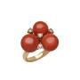 Anello Cherie in oro rosa diamanti e corallo