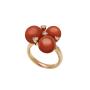 Anello Cherie in oro rosa diamanti e corallo