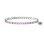 Bracciale elastico con sfere lucide e zirconi rosa