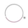 Bracciale elastico con sfere lucide e zirconi rosa