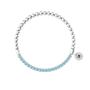 Bracciale elastico con sfere lucide e zirconi azzurri