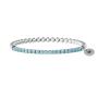 Bracciale elastico con sfere lucide e zirconi azzurri