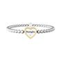 Bracciale elastico famiglia con ciondolo cuore
