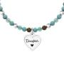 Bracciale figlia con agata multicolor e ciondolo cuore