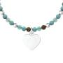 Bracciale figlia con agata multicolor e ciondolo cuore