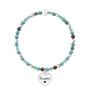 Bracciale figlia con agata multicolor e ciondolo cuore
