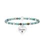 Bracciale figlia con agata multicolor e ciondolo cuore