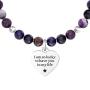 Bracciale amica con agata viola e ciondolo cuore