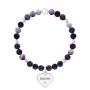 Bracciale amica con agata viola e ciondolo cuore