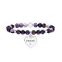Bracciale amica con agata viola e ciondolo cuore