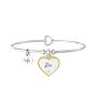 Bracciale rigido zia con ciondolo cuore