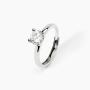 Anello solitario in argento rodiato con zircone Solitaire