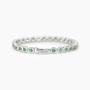 Bracciale tennis in argento con smeraldi sintetici Milanesienne