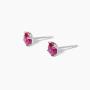 Orecchini in argento con rubini sintetici Shiny