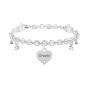 Bracciale regolabile con cuore e cristalli