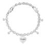 Bracciale regolabile con cuore e cristalli