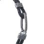Bracciale In Argento, Pelle Nera Intrecciata, Diamanti Neri