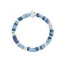 Bracciale Rondelle Argento e Plastica Riciclata Blu