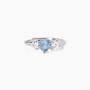 Anello con acquamarina sintetica taglio cuore