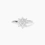 Anello con fiore in zirconi