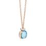 Collana Nudo Mini in Oro Rosa con Topazio Azzurro e Diamanti