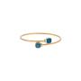 Bracciale Nudo Mini in Oro Rosa con Topazio Blue London e Diamanti