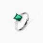 Anello in argento con smeraldo sintetico
