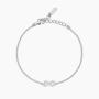 Bracciale in argento con catena forzatina e infinito