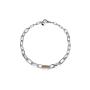 Collana bicolore con maglia in zirconi