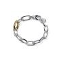 Bracciale bicolore con maglia in zirconi