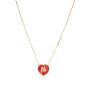 Collana Cuore Smalto Rosso e Diamanti