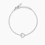 Bracciale con cuore tempestato di diamanti lab-grown