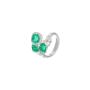 Anello Oro Bianco Diamanti e Smeraldi 