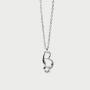 Collana con ciondolo in argento con l’iniziale B